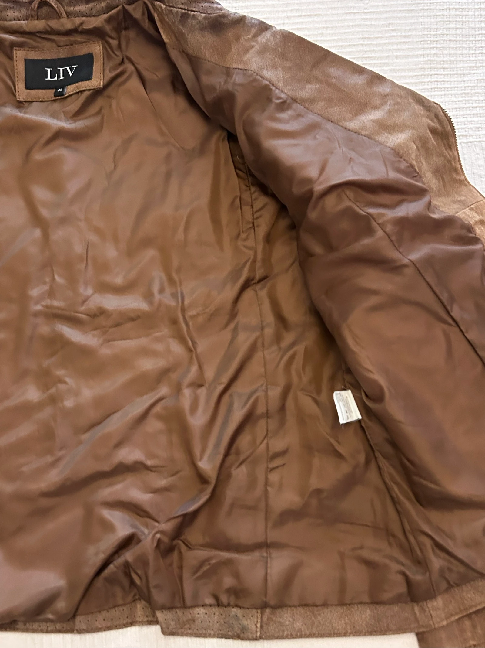 Veste vintage 100% cuir couleur marron taille 46 – photo 3